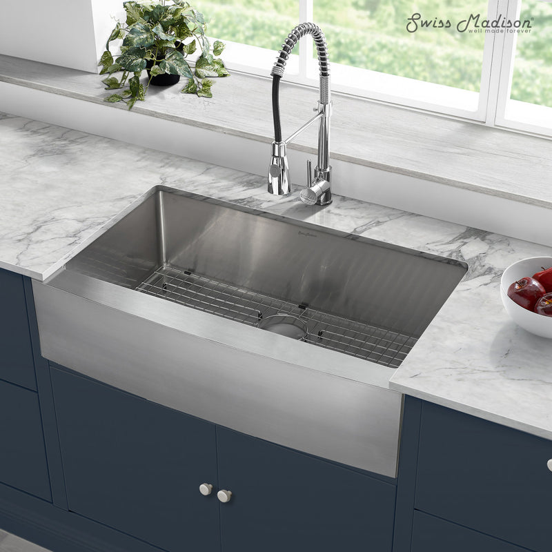 Rivage 36 x 21 Stainless Steel, Single Basin, Farmhouse Kitchen Sink with Apron