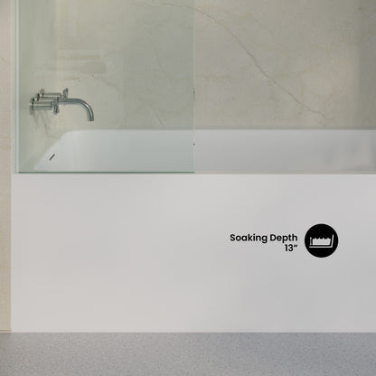 Voltaire 72 x 32 Skirted Left Drain Soaking Alcove Bathtub in Glossy White, Drain Included