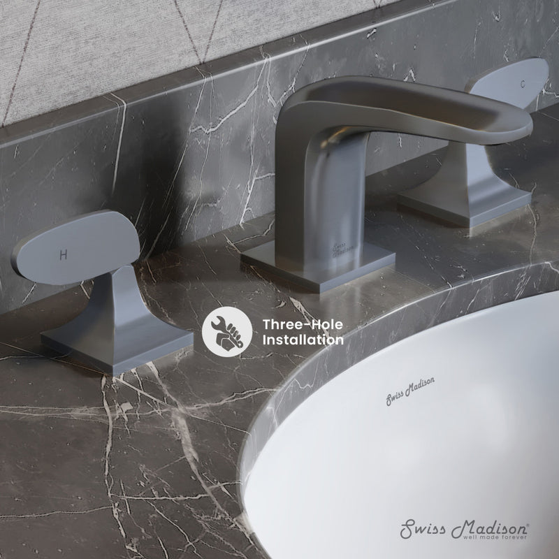 Chateau 8 in. Widespread, 2-Handle, Bathroom Faucet in Gunmetal Gray