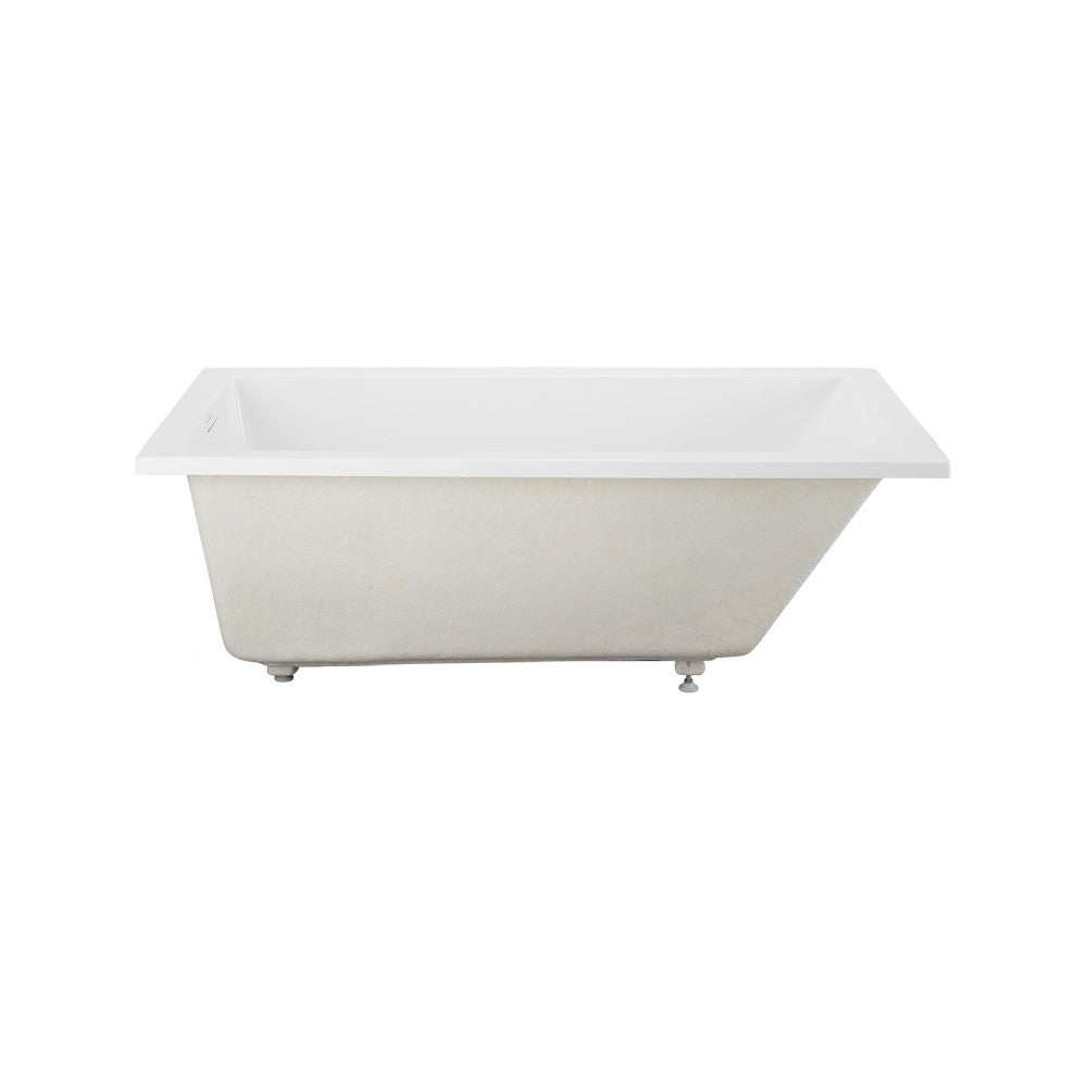Voltaire 60 x 30 Reversible Drain Soaking Drop-in Bathtub in Glossy White with Integrated Overflow, Drain Included