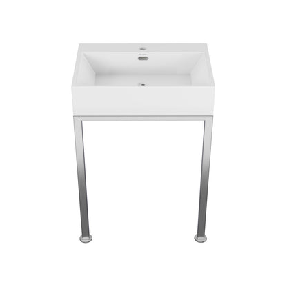 Concorde 24" Rectangle Console Sink with Matte Silver Legs