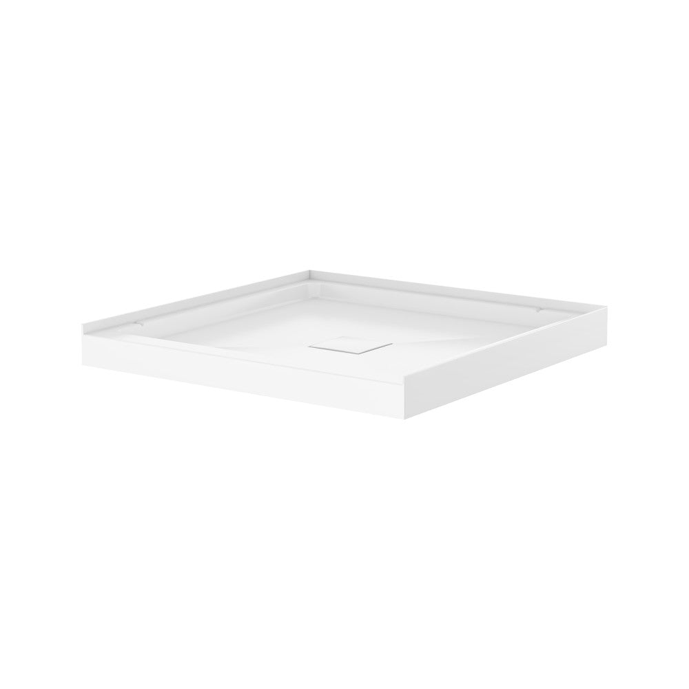 Marquette 32 x 32 Shower Pan Base with Center Drain in Glossy White