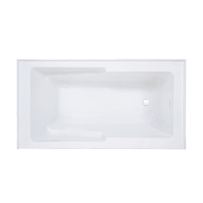 Voltaire 60 x 32 Skirted Right Drain Soaking Apron Bathtub in Glossy White with Integrated Overflow and Armrest, Drain Included