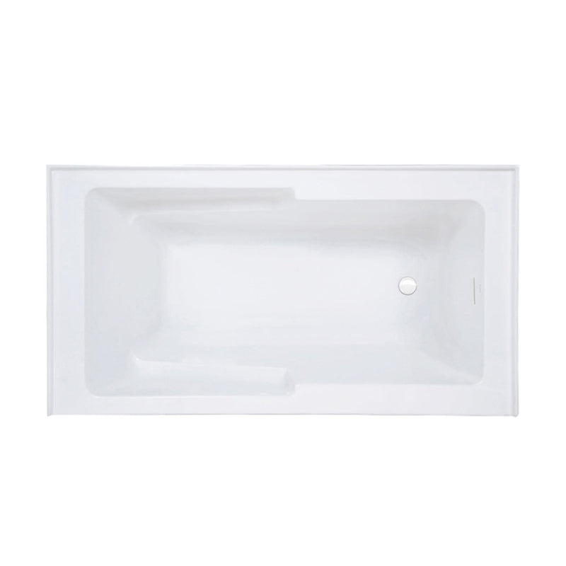 Voltaire 60 x 32 Skirted Right Drain Soaking Apron Bathtub in Glossy White with Integrated Overflow and Armrest, Drain Included