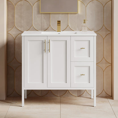 Forme 36" Modular Freestanding Bathroom Vanity with Sink Top in White