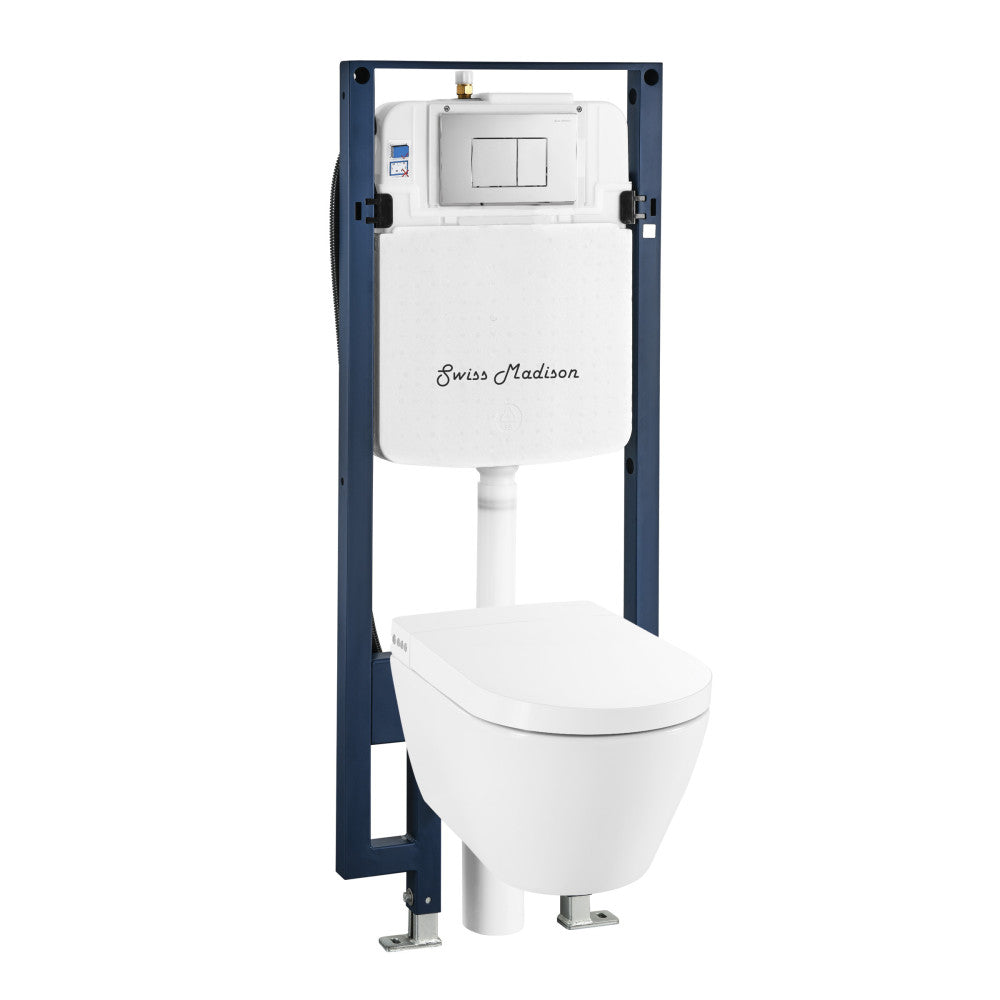 Pur Smart Wall-Hung Toilet with Bidet Bundle with Round Chrome Actuator