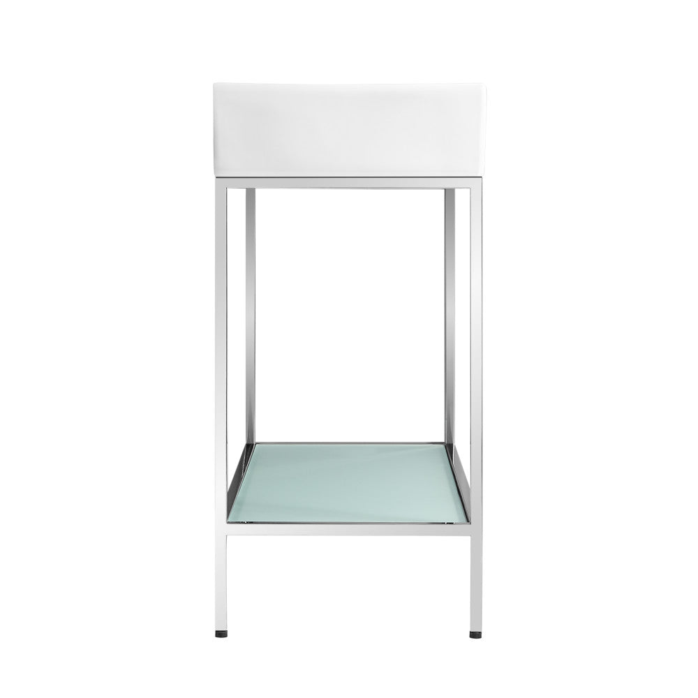 Pierre 32" Open Shelf Chrome Frame Freestanding Bathroom Vanity with Sink Top