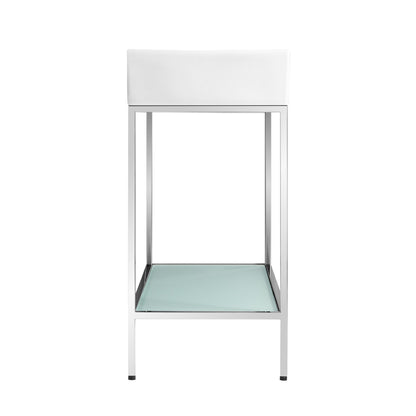 Pierre 32" Open Shelf Chrome Frame Freestanding Bathroom Vanity with Sink Top