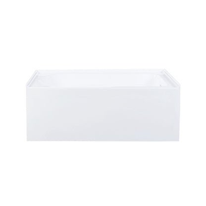 Voltaire 54 x 30 Skirted Right Drain Soaking Apron Bathtub in Glossy White with Integrated Overflow and Armrest, Drain Included