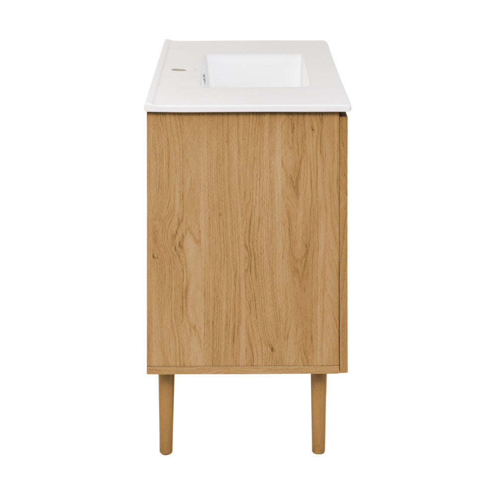 Bron 36" Freestanding Bathroom Vanity in Golden Oak with Sink Top