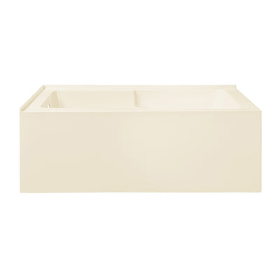 Claire 60 x 32 Left Drain Soaking Alcove Corner Apron Bathtub in Glossy Bisque