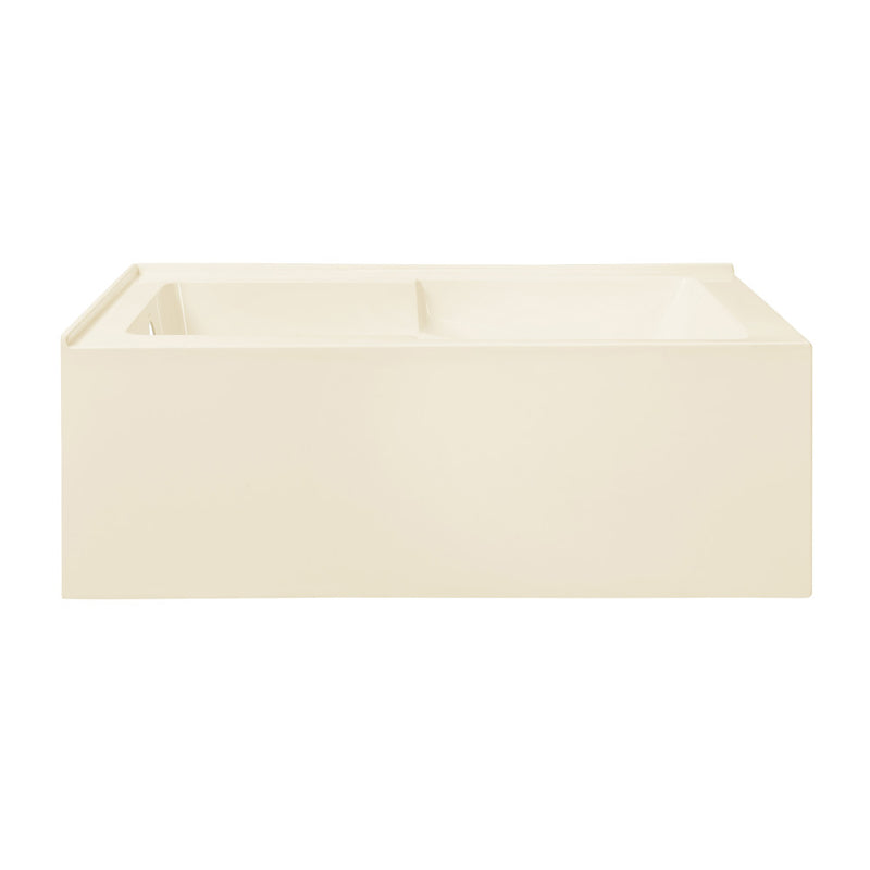 Claire 60 x 32 Left Drain Soaking Alcove Corner Apron Bathtub in Glossy Bisque