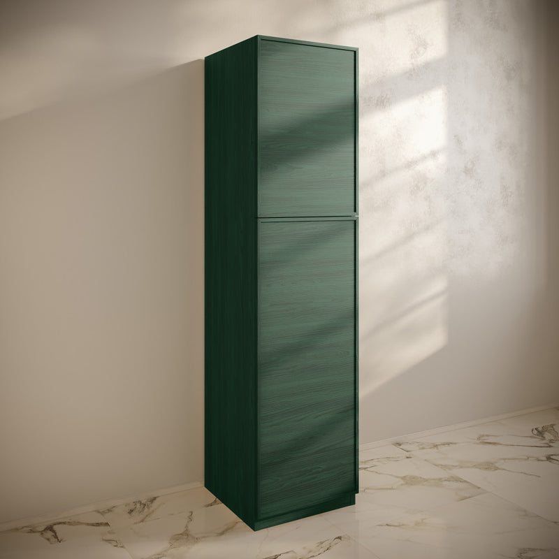 St. Tropez 15 x 15 x 60 Freestanding Linen Cabinet in Green Oak