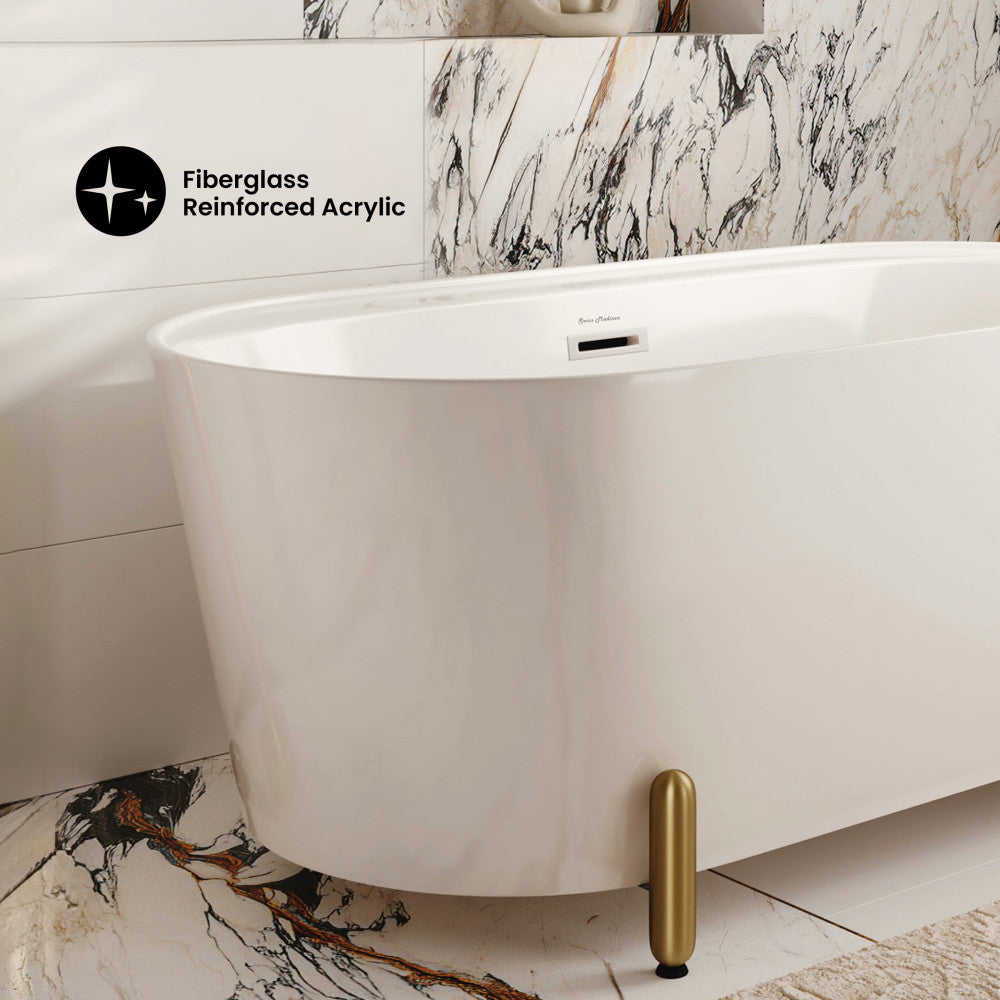 Monaco 59" Freestanding Bathtub with Brushed Gold Stand