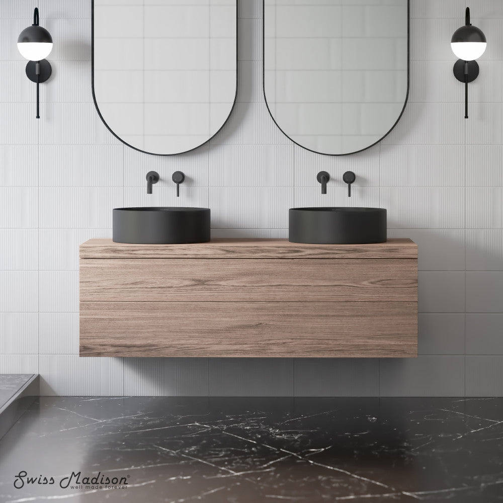 Beau 16.5" Round Vessel Bathroom Sink in Matte Black