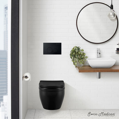 Monaco Wall Mount Dual Flush Actuator plate in Matte Black