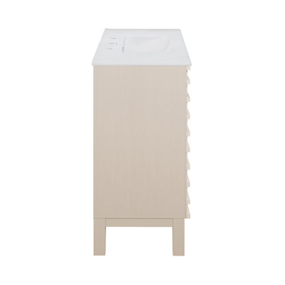 Cascade 30" Freestanding Bathroom Vanity in White Oak with 3-Hole Widespread Sink Top