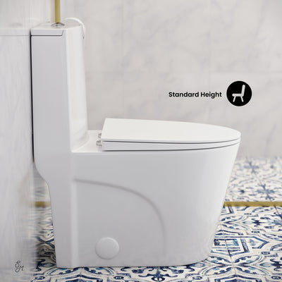 St. Tropez One Piece Elongated Toilet Dual Vortex Flush 1.1/1.6 gpf with 10" Rough In (6 - Pack)