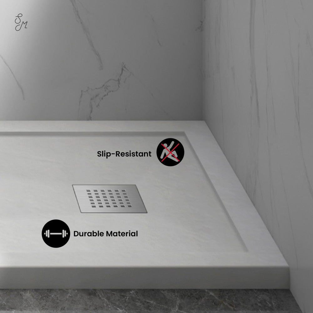 Terre B Series 36" x 36" Reversible Drain Shower Base