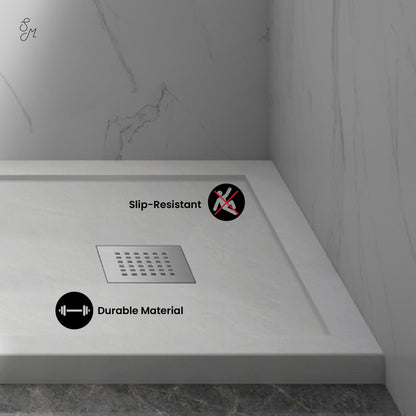 Terre B Series 36" x 36" Reversible Drain Shower Base