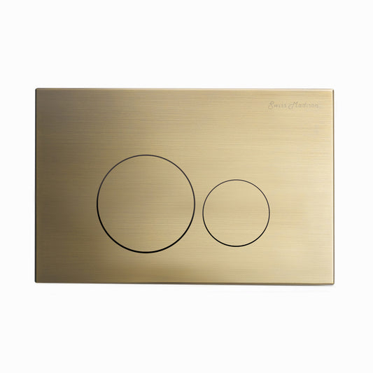 Monaco Wall Mount Dual Flush Metal Actuator plate in Matte Gold