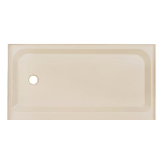 Voltaire 60" x 32" Single-Threshold, Left-Hand Drain, Shower Base in Biscuit