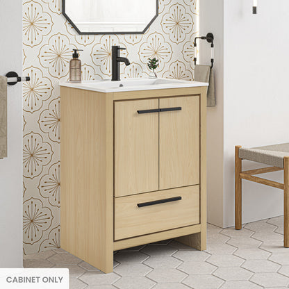Virage 24 Freestanding, Bathroom Vanity in Natural Oak Cabinet Only