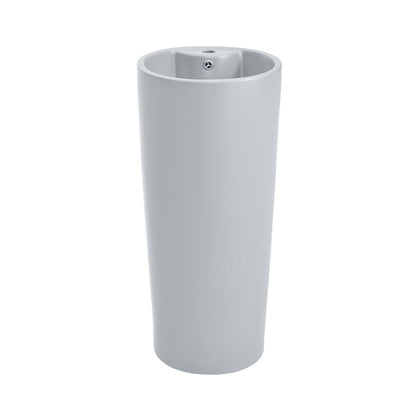 Monaco Circular Basin Pedestal Sink Matte Gray