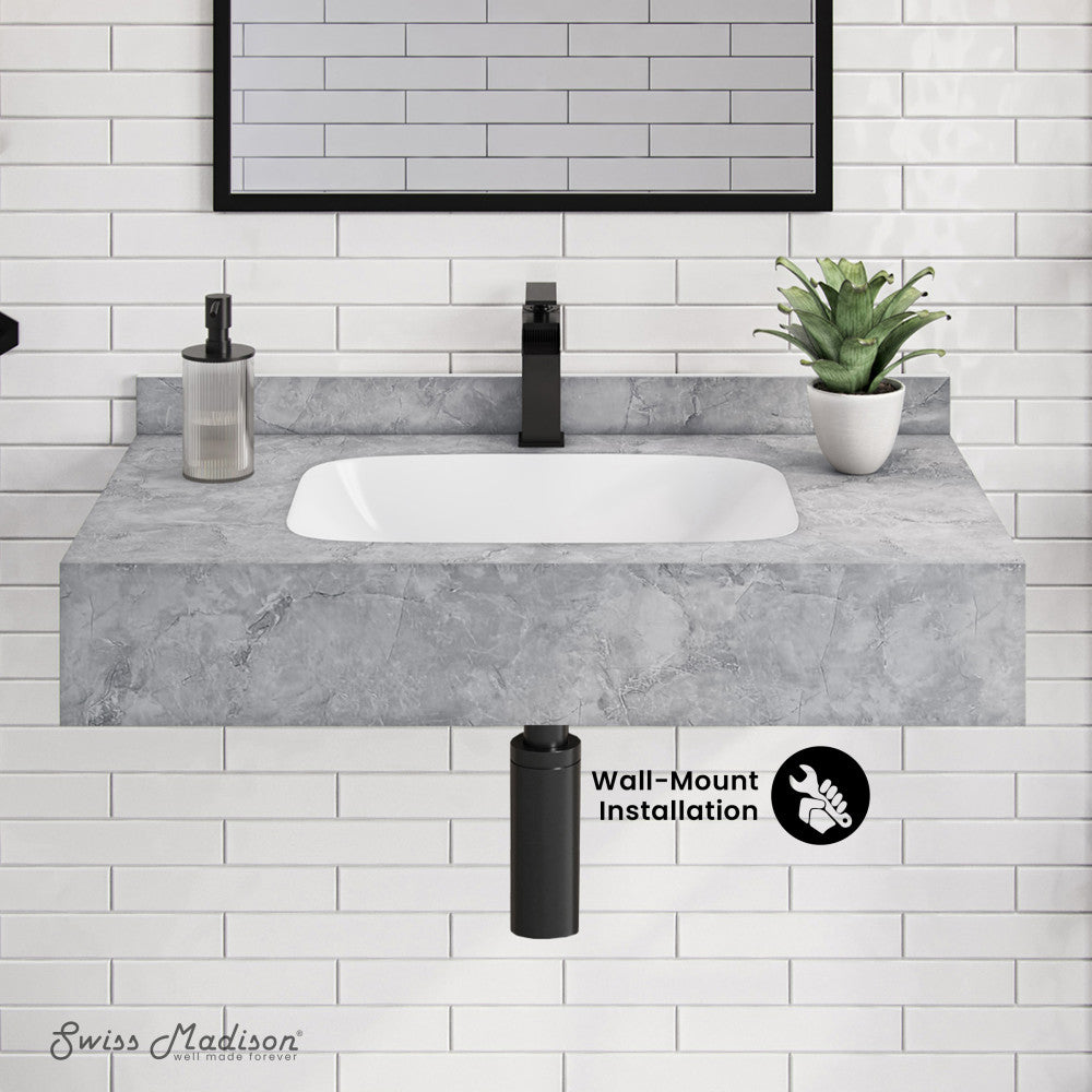 Avancer 36'' Wall Mount Sink In Storm Gray