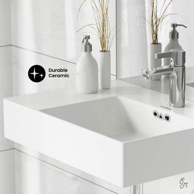 St. Tropez 24" Rectangle Wall-Mounted Sink with Right Side Faucet Mount