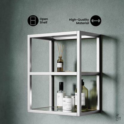 Pierre 16"x20"x10" Wall-Mounted Linen Cabinet in Chrome