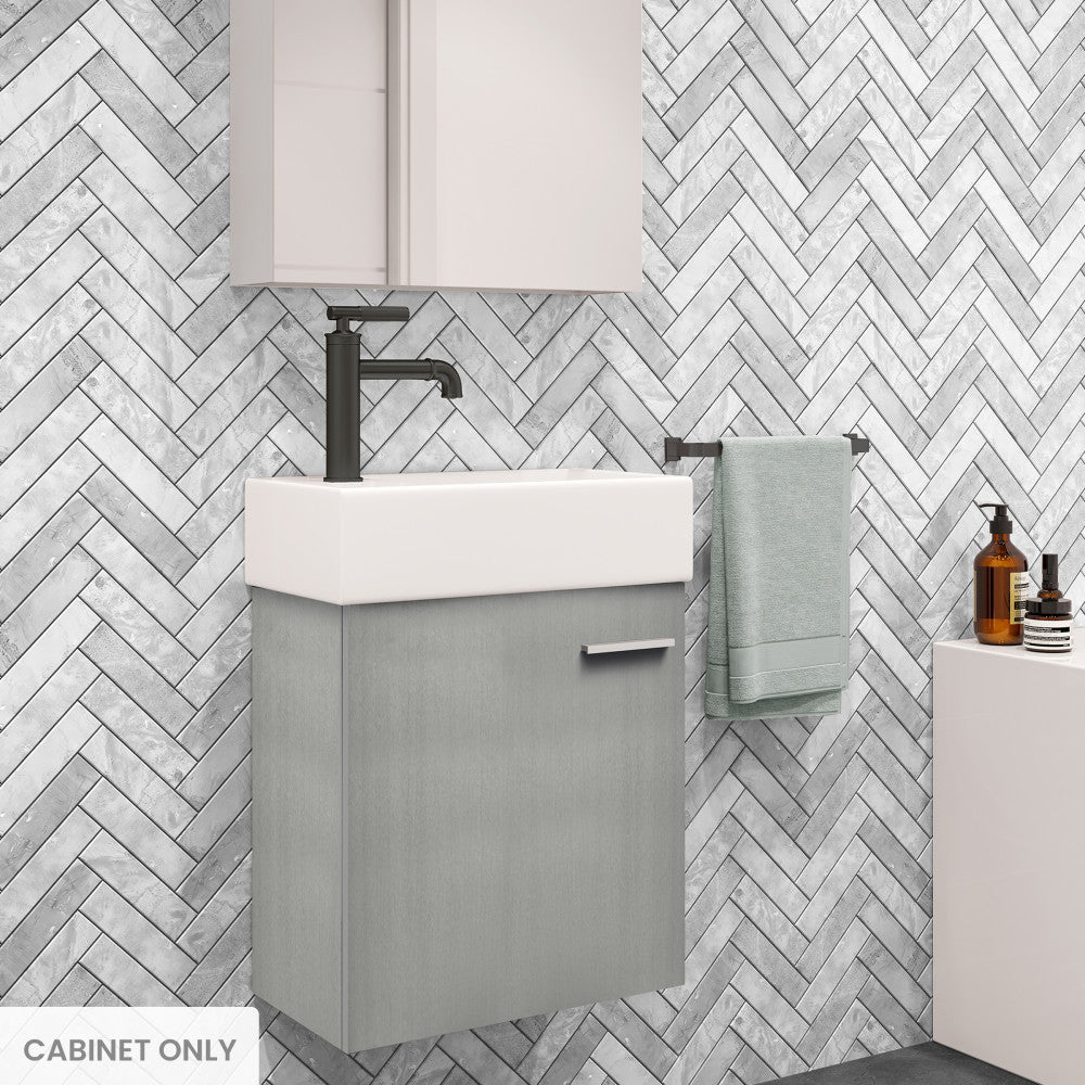 Colmer 18" Wall-Mounted Bathroom Vanity in Brushed Gray- Cabinet