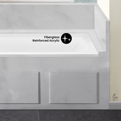 Voltaire 60" x 30" Left-Hand Drain Alcove Bathtub (15 - Pack)