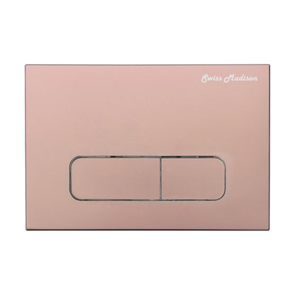 Carre Wall Mount Dual Flush Actuator Plate with Rectangle Push Buttons in Rose Gold