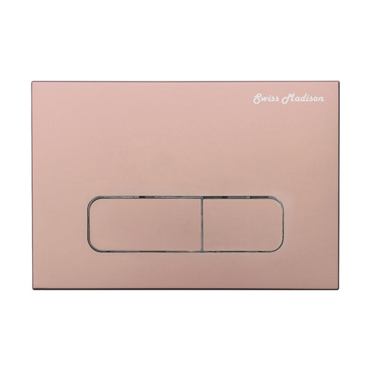 Carre Wall Mount Dual Flush Actuator Plate with Rectangle Push Buttons in Rose Gold