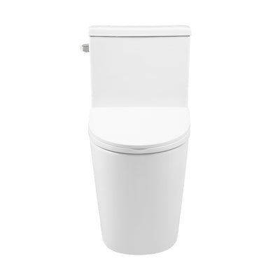 Dreux One-Piece 12" Rough-in 1.28 GPF Left Flush Elongated Toilet in Glossy White (6 - Pack)