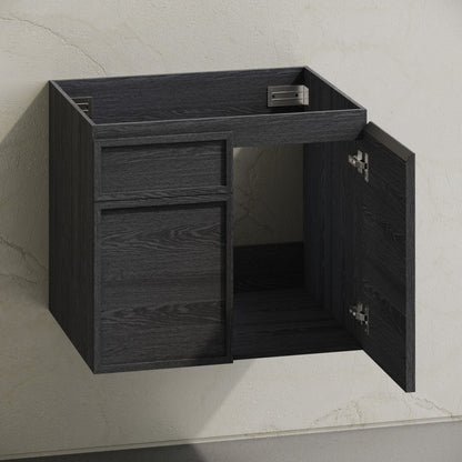 St. Tropez 24" Wall-Mounted Bathroom Vanity Cabinet without Top in Black Oak