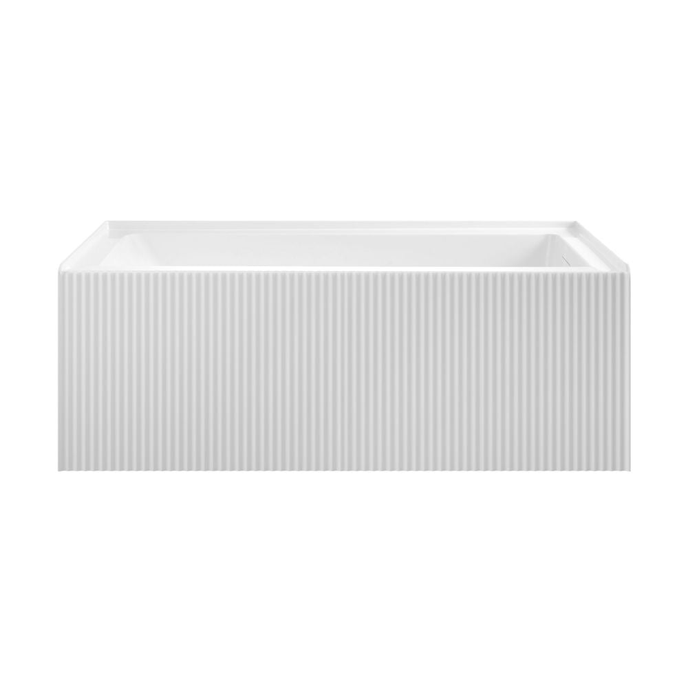 Lafayette 60 x 30 Skirted Right Drain Soaking Apron Bathtub in Glossy White with Integrated Overflow and Drain