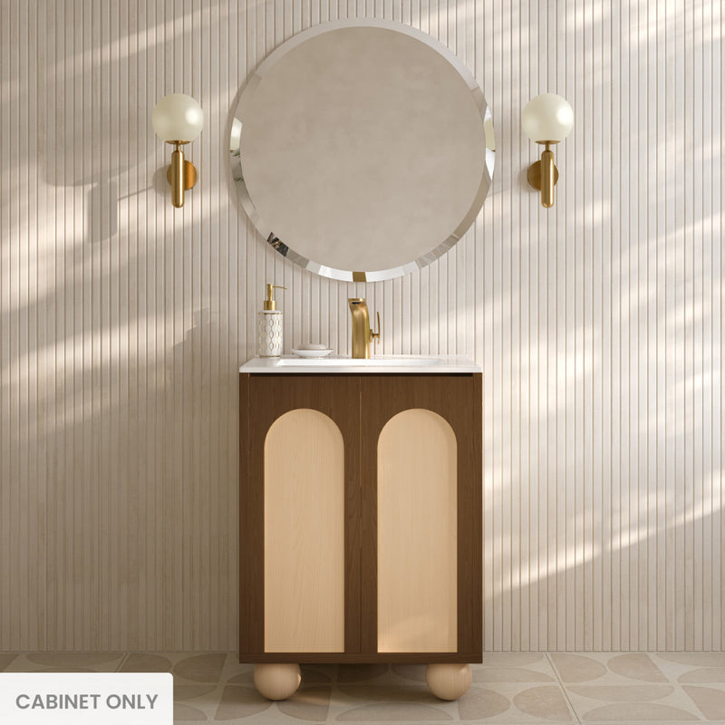 Plaisir II 24" Freestanding Bathroom Vanity Cabinet without Top in Brown Oak