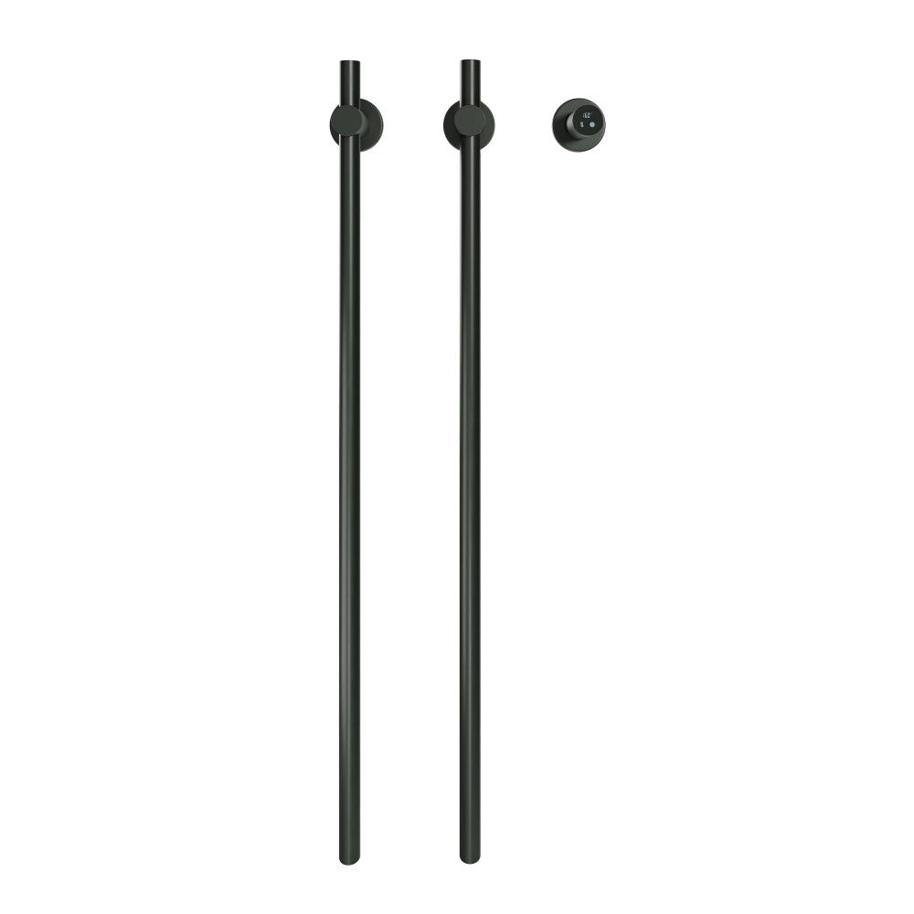 Monaco 2-Bar Electric Towel Warmer with Timer in Matte Black