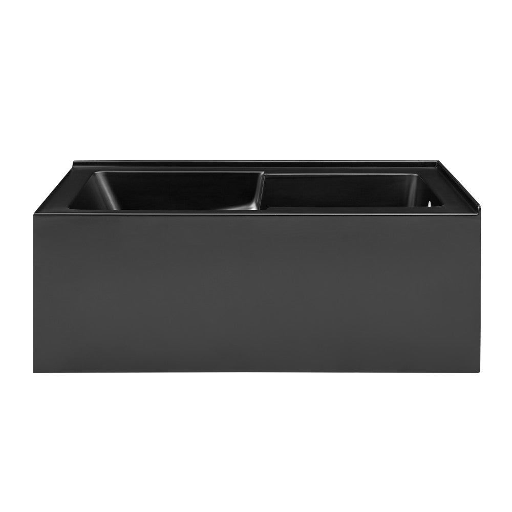 Voltaire 60 x 32 Right Drain Soaking Alcove Corner Apron Bathtub in Glossy Black