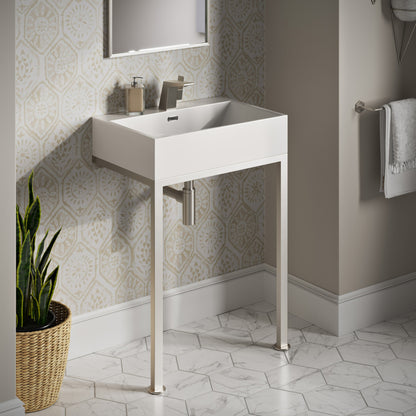 Concorde 24" Rectangle Console Sink with Matte Silver Legs