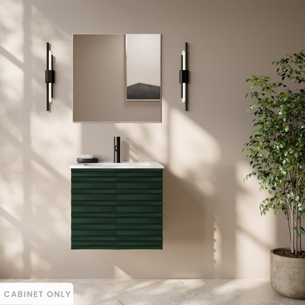 Cascade 24" Wall-Mounted Bathroom Vanity Cabinet without Top in Green Oak