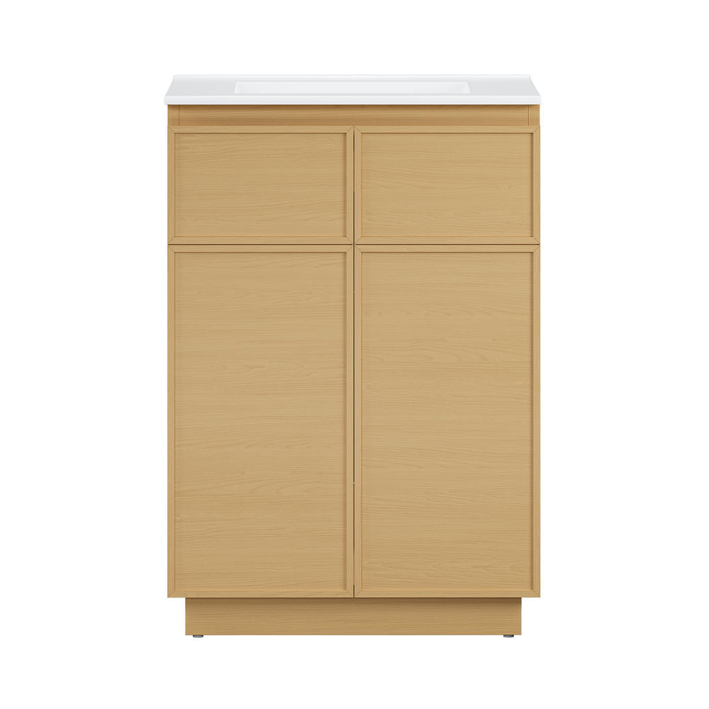 St. Tropez 24" Freestanding Bathroom Vanity in Natural Oak with Sink Top