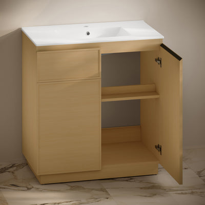 St. Tropez 36" Freestanding Bathroom Vanity in Natural Oak with Sink Top