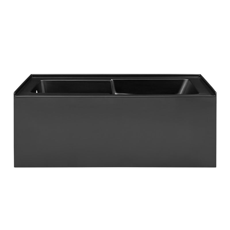 Voltaire 60" x 30" Left-Hand Drain Alcove Bathtub with Apron in Matte Black