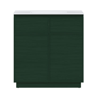 St. Tropez 36" Freestanding Bathroom Vanity in Green Oak with Sink Top
