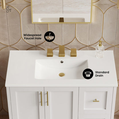 Forme 36" Modular Freestanding Bathroom Vanity with 3-Hole Widespread Top in White