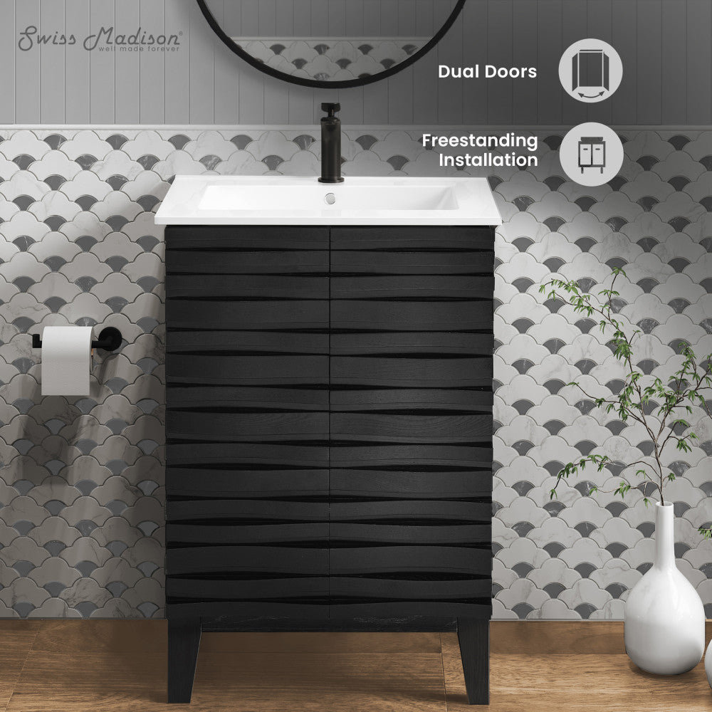 Cascade 24" Bathroom Vanity in Black