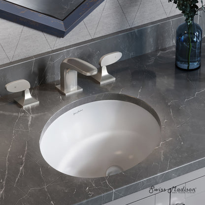 Monaco 16" Ceramic Undermount Bathroom Sink in Glossy White